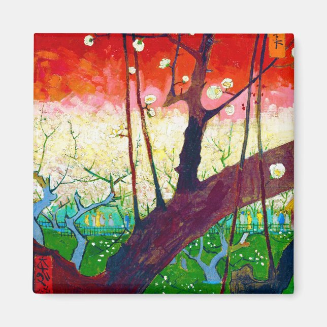 Blommar Plum Träd (efter Hiroshige), Van Gogh Magnet (Framsidan)