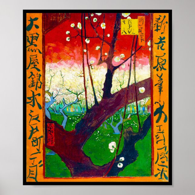 Blommar Plum Träd (efter Hiroshige), Van Gogh Poster (Framsidan)