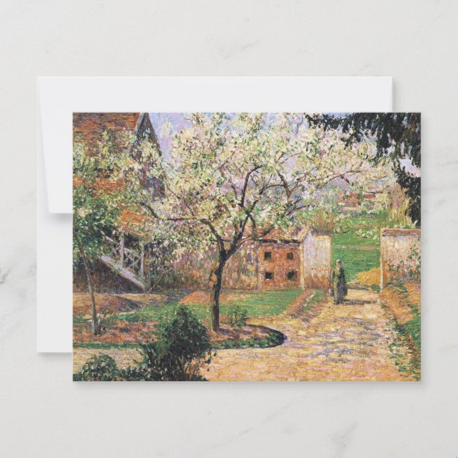 Blommar Plum Träd, Eragny Camille Pissarro (Framsida)