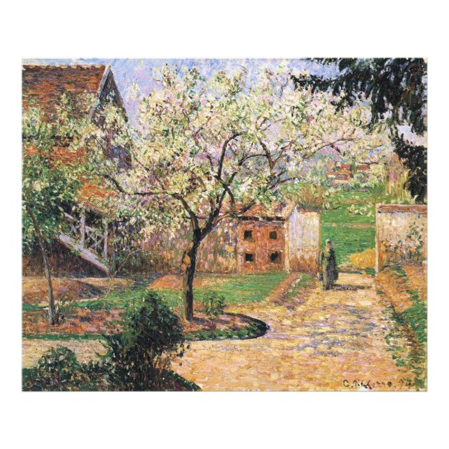 Blommar Plum Träd, Eragny Camille Pissarro Fototryck (Framsidan)