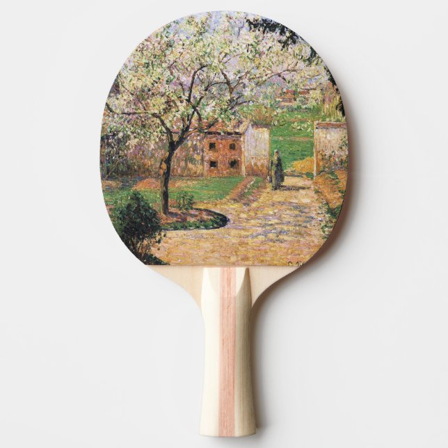 Blommar Plum Träd, Eragny Camille Pissarro Pingisracket (Framsidan)