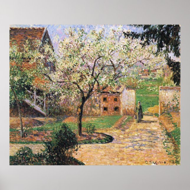 Blommar Plum Träd, Eragny Camille Pissarro Poster (Framsidan)