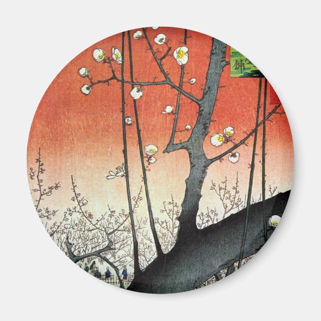 Blommar Plum Träd, Hiroshige Magnet (Framsidan)