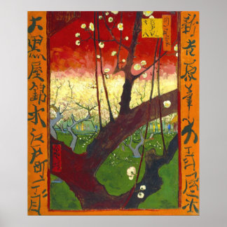 Blommar Plum Träd (Hiroshige) Van Gogh Fine Art Poster