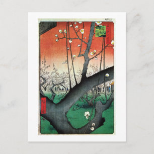 Blommar Plum Träd, Hiroshige Vykort