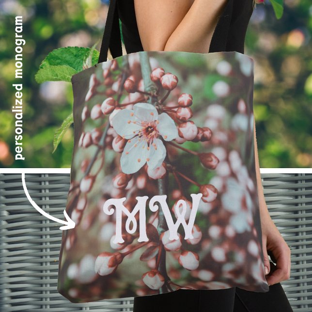 Blommar Plum Träd Tygkasse (Skapare uppladdad)