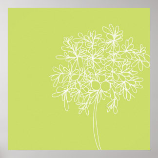 Blommar Pop Citron Poster