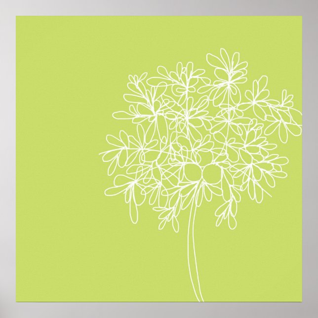 Blommar Pop Citron Poster (Framsidan)