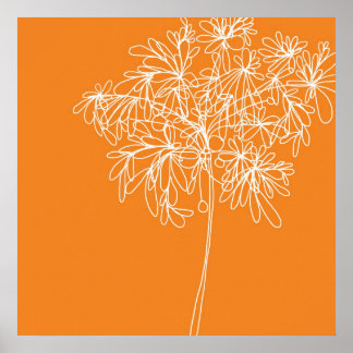 Blommar, popup-Orange Poster