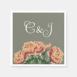 Blommar Prickly Pear Desert Cactus Bröllop Pappersservett