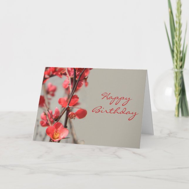Blommar Quince Birthday Card Kort (Framsida)