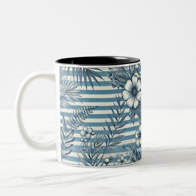 Blommar Rand designkaffe Mugg (Vänster)