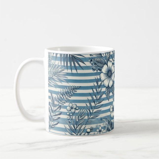 Blommar Rand designkaffe Mugg (Vänster)