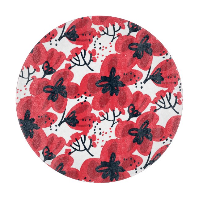 Blommar Red: Abstrakt Hand-Drawn Mönster. (Framsidan)