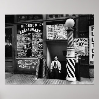 Blommar Restaurant 103 Bowery 1935 Poster
