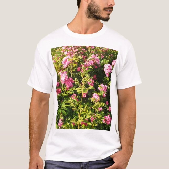 Blommar Rosarium T Shirt (Framsida)
