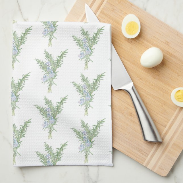 Blommar Rosemary Kökshandduk (Vikt i Fjärdedel)