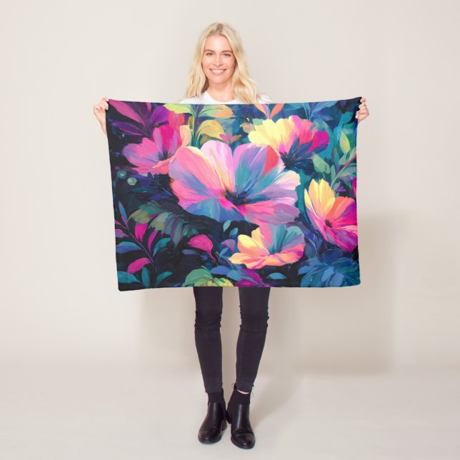 Blommar Rush Vår Blommigt Garden Fleecefilt (På plats)