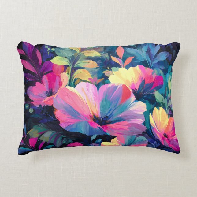 Blommar Rush Vår Blommigt Garden Prydnadskudde (Framsidan)