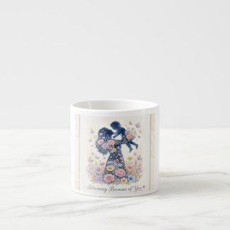Blommar tack vare dig Mor Barn Blommig Silhuett Espressomugg