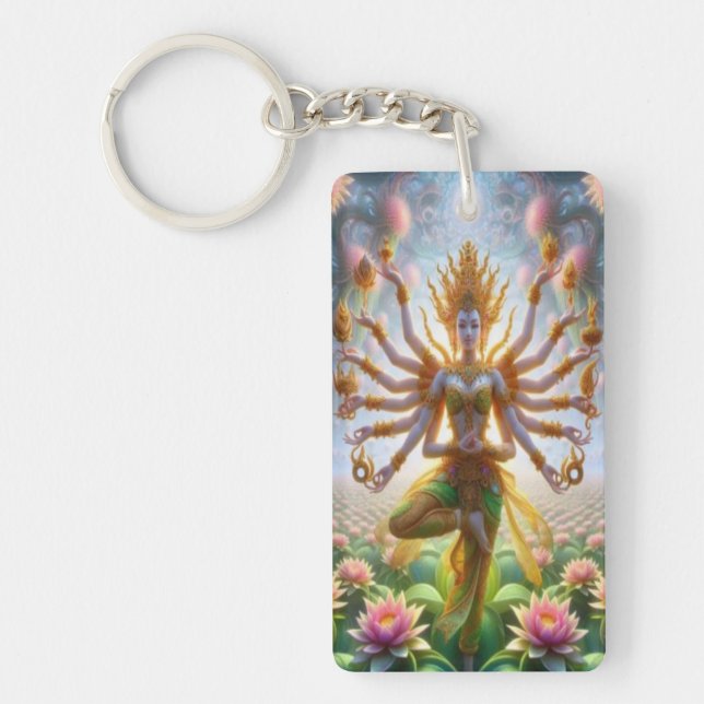 Blommar Thai Goddess Keychain Nyckelring (Framsidan)