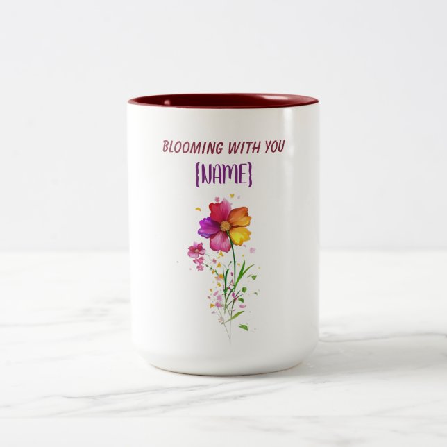 Blommar Tillsammans Alltid Två-Tonad Mugg (Center)