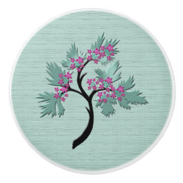 Blommar Träd Grönt + keramiskt verkstad av plommon Knopp