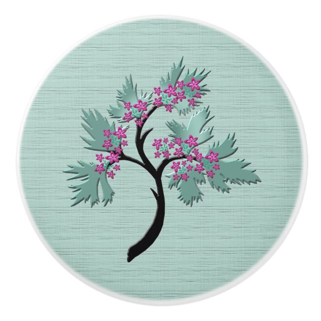 Blommar Träd Grönt + keramiskt verkstad av plommon Knopp (Framsidan)