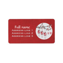 Blommar träd lyktor röd "fredlig"