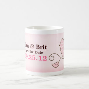 BLOMMAR TRENDIG ROSA BIRD PERSONLIG MUGG