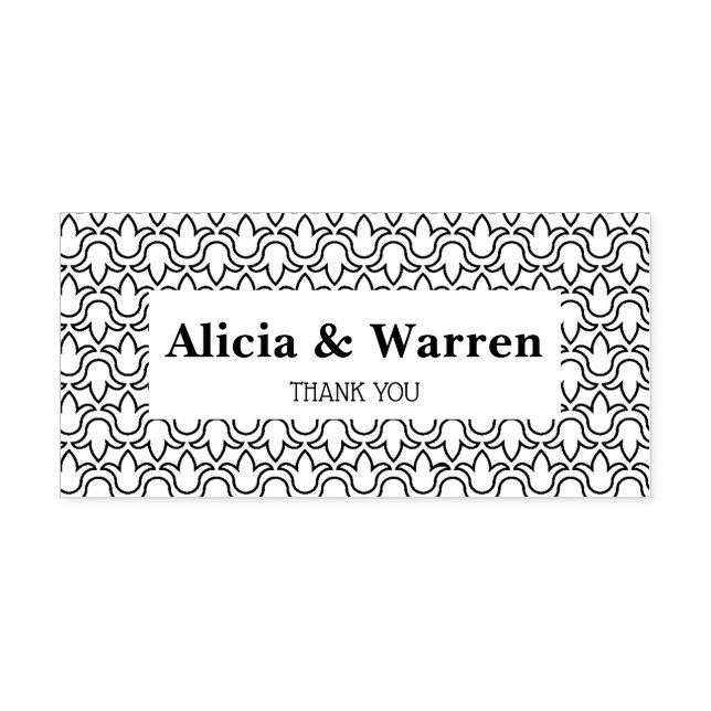 Blommar tulp blommigt ram par namn tack självfärgande stämpel (Design)