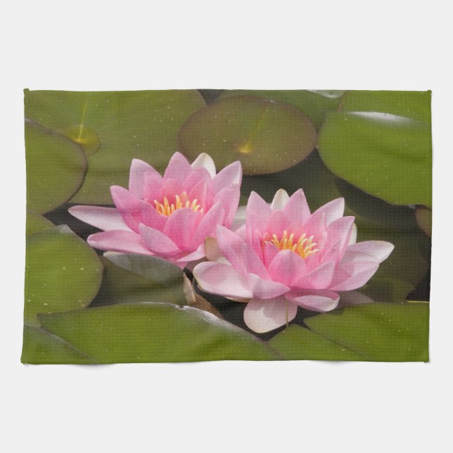 Blommar vatten kökshandduk (Horisontell)