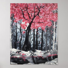 Blommar vid floden poster