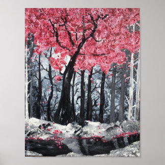 Blommar vid floden poster