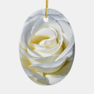 Blommar vid vit ros julgransprydnad keramik