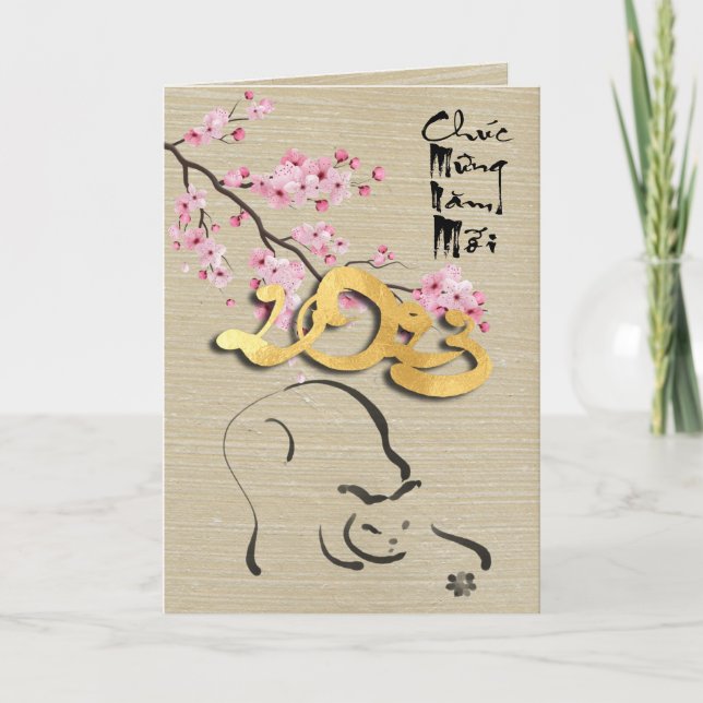 Blommar Vietnams nya år för Cat VGC Kort (Framsida)