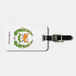 Blommarävnamn & Monogram Bagagebricka