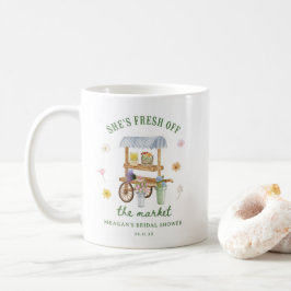 Blommarknad Färsk Från Marknaden Bröllopsdusch Kaffemugg