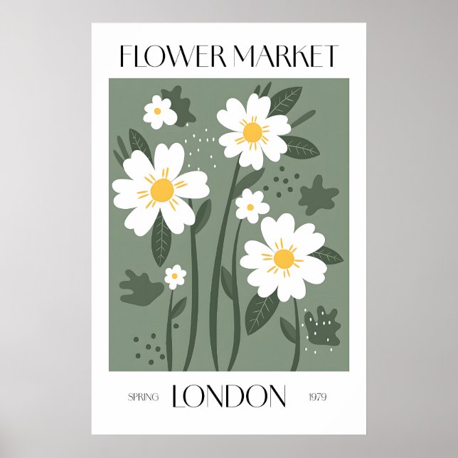 Blommarknad Konsttryck – London Vår 1979 Poster (Framsidan)
