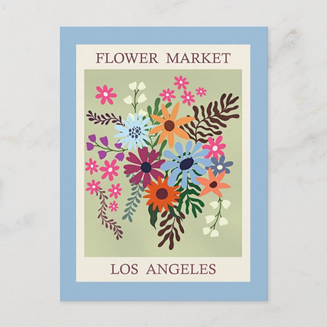 Blommarknad, Los Angeles, Vykort (Framsida)