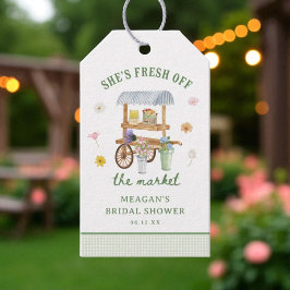 Blommarknad Nykomna Från Marknaden Bröllopsdusch Presentetikett