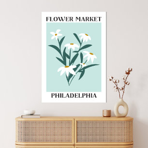 Blommarknad Philadelphia Vit Tusenskönas Blomstera Canvastryck