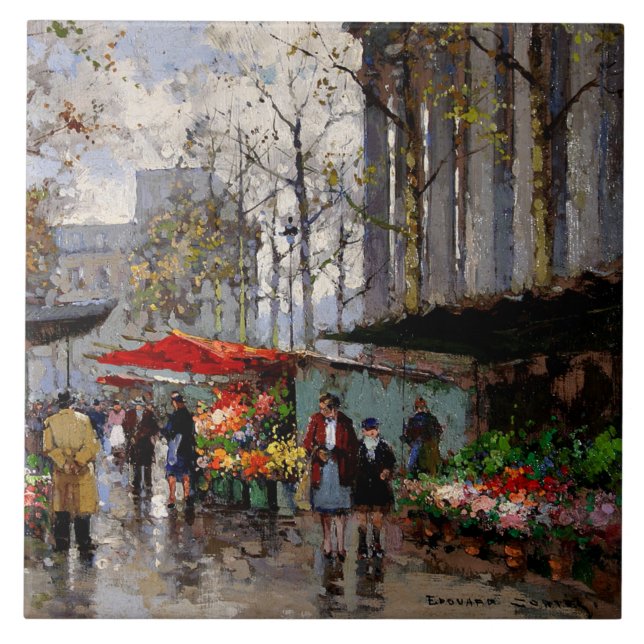 Blommarknaden i La Madeleine Kakelplatta (Framsidan)