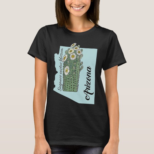 Blommarna Arizona Flower Saguaro cactus T Shirt (Framsida)