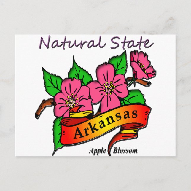 Blommarna Arkansas Natural State Apple Vykort (Framsida)
