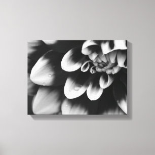 Blommarna Black and White Dahlia Flower Canvastryck