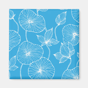 Blommarna Blue Lövs Lotus Flowers Magnet