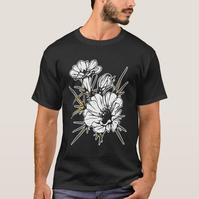 Blommarna Cactus Flower T Shirt (Framsida)