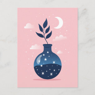 Blommarna Celestial Starry Night Helg Vykort