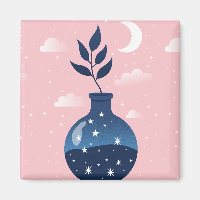 Blommarna Celestial Starry Night Magnet (Framsidan)